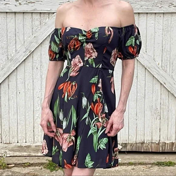 astr the label off the shoulder a-line dress Gwyneria Off Shoulder Midi Dress